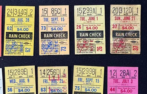 Baseball ticket stub buyer